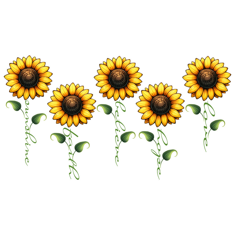 Wholesale 10pcs/pack Sunflower T-shirt heat transfer hot stamping